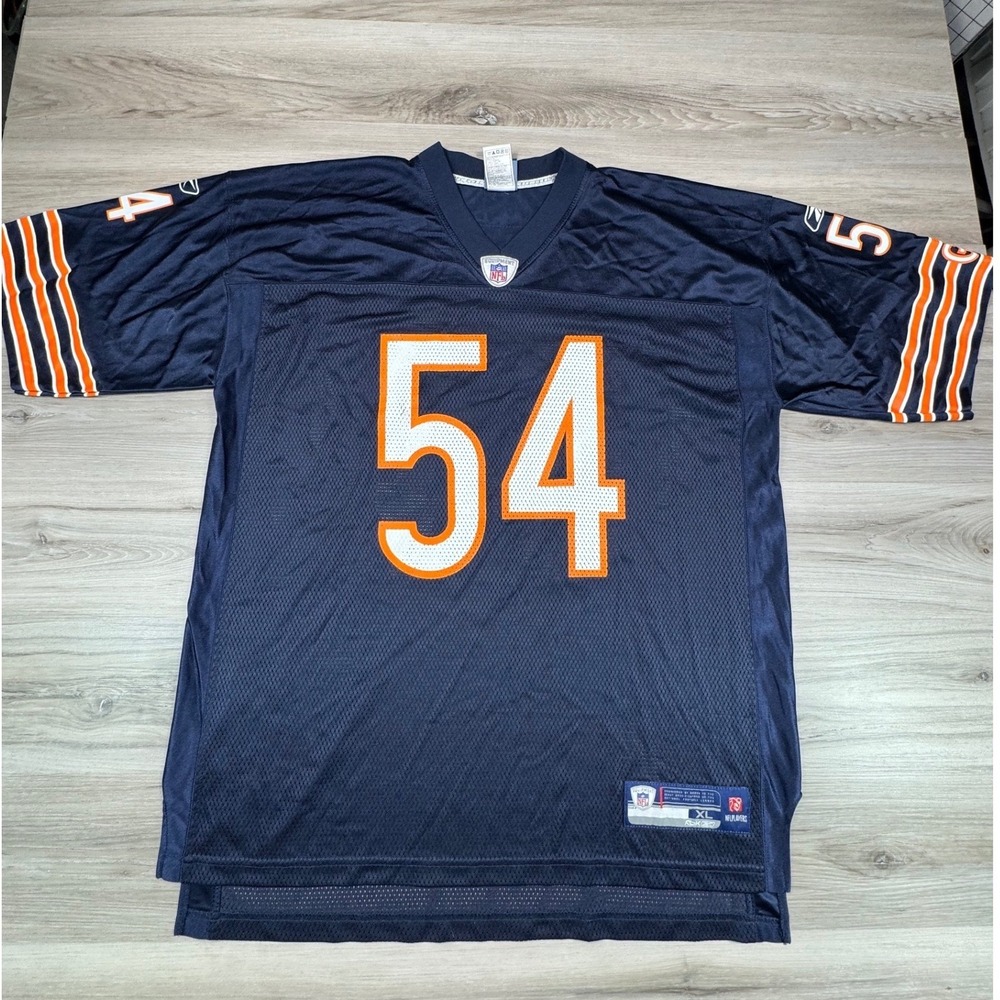 ECU Reebok Chicago Bears Brian Urlacher 54 Jersey Mens XL Navy Blue NFL 7009A 07